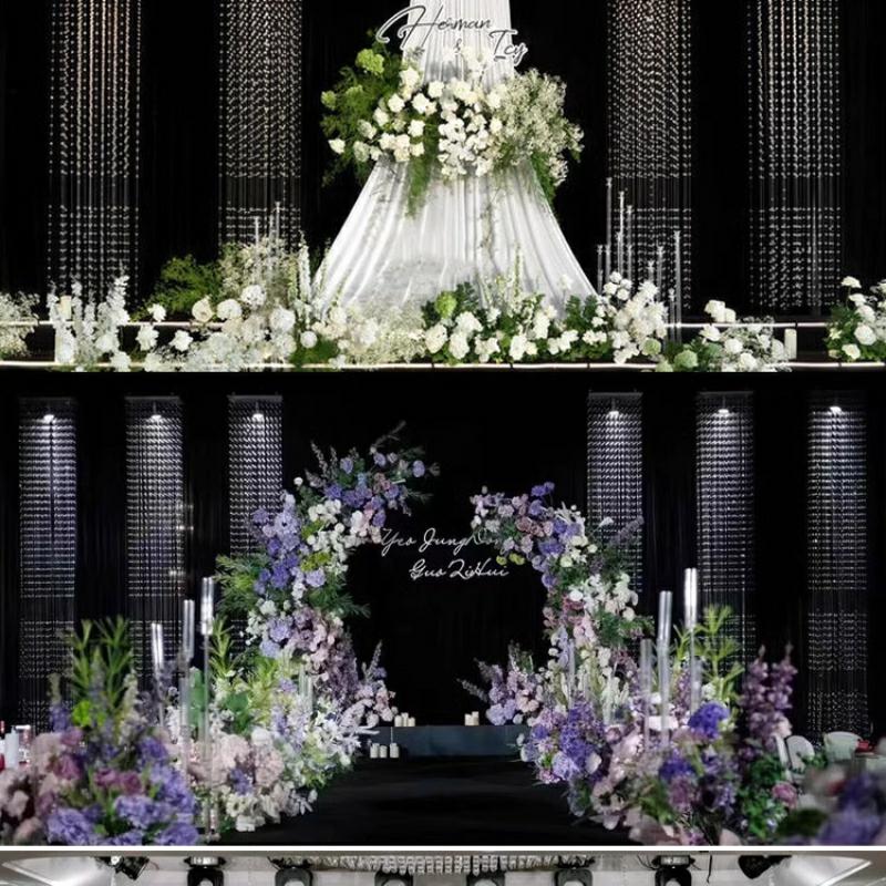 Wedding Backdrop Curtain - งานแต่งงาน Hollow คริสตัล Strings ม่านลูกปัด,แบ่งลูกปัด,เพดาน Props,