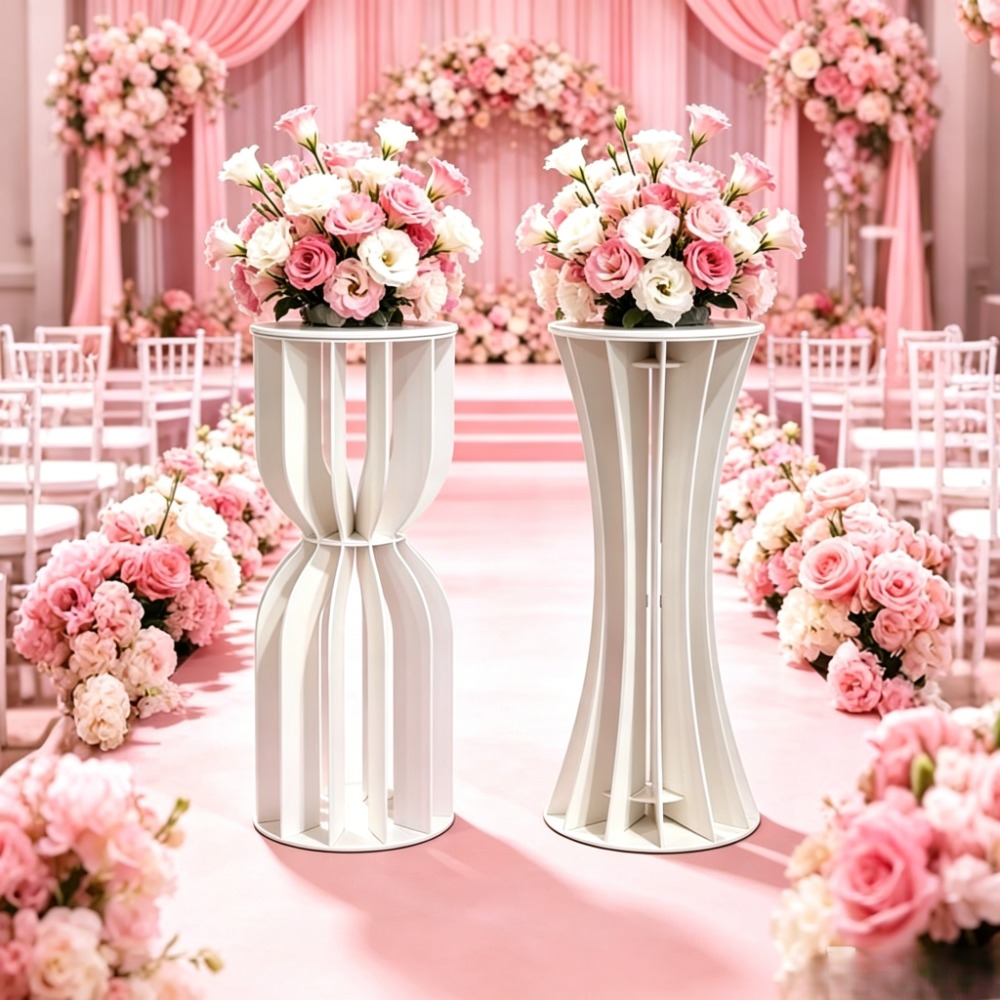 Wedding Supply Rentals - ขาตั้งดอกไม้ทรงโรมัน PVC รูปทรงนาฬิกาทราย สำหรับตกแต่งโต๊ะเค้กงานแต่งงาน ของตกแต่งงานเลี้ยงวันเกิดสไตล์ Rustic