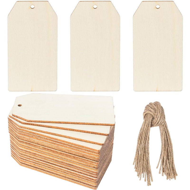 Wedding Supply Rentals - ป้ายของขวัญไม้ 10 ชิ้น, ป้ายงานฝีมือไม้ธรรมชาติแบบเรียบง่ายสำหรับงาน DIY ของตกแต่งบ้าน,