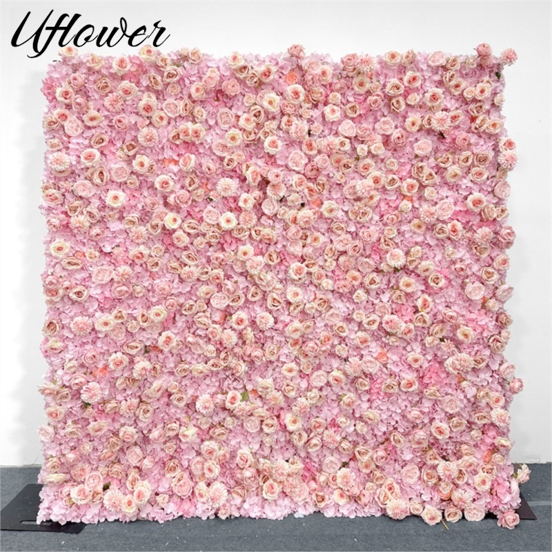 Wedding Backdrop Curtain - ผนังดอกไม้ผ้าไฮเดรนเยียสีชมพูยูฟลาวเวอร์ ฉากหลังงานแต่งงาน ผ้าม่านแขวนตกแต่งหน้าต่าง งานปาร์ตี้ อุปกรณ์ประกอบฉากงานอีเว้นท์