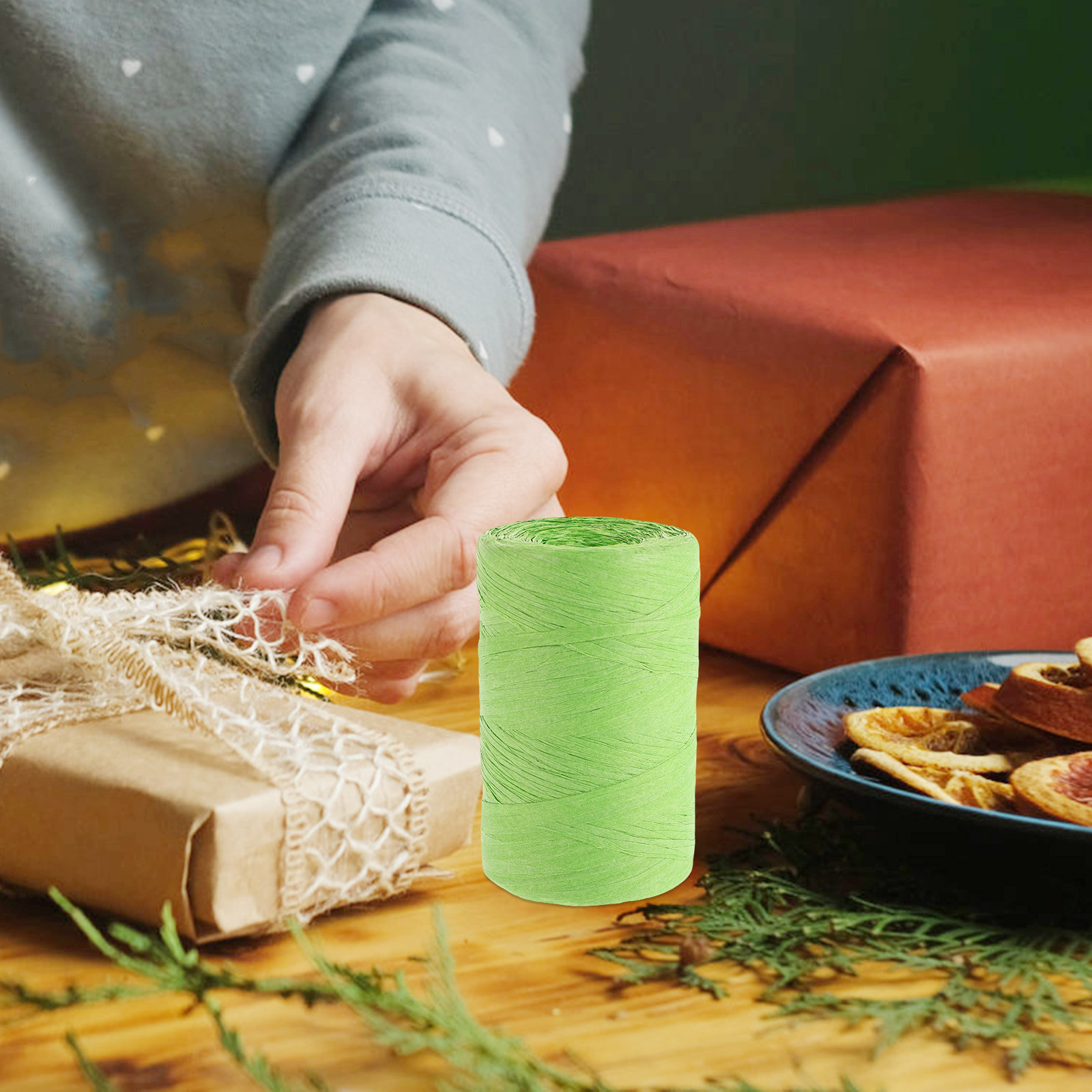 ริบบิ้นกระดาษราฟเฟียสีสันสดใสส - Papercraft Supply Ribbon บทวิจารณ์และราคา