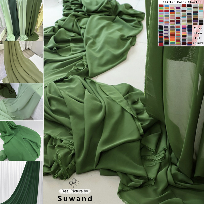ผ้าชีฟองสีเขียวมะกอกสำหรับงานแ - Wedding Backdrop Curtain บทวิจารณ์และราคา
