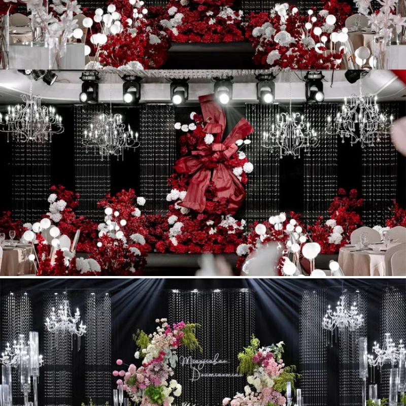 งานแต่งงาน Hollow คริสตัล Stri - Wedding Backdrop Curtain บทวิจารณ์และราคา