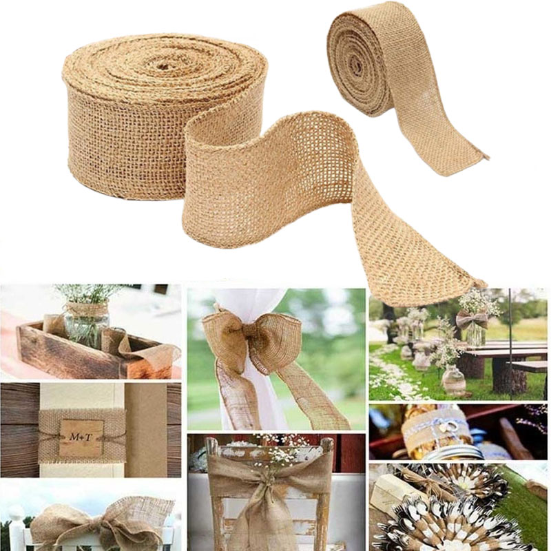 2M/ม้วนธรรมชาติJute Burlapริบบ - Wedding Supply Rentals บทวิจารณ์และราคา