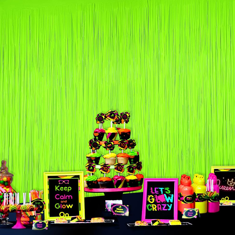 Glow Party นีออนฟอยล์ Fringe ผ - Wedding Backdrop Curtain บทวิจารณ์และราคา