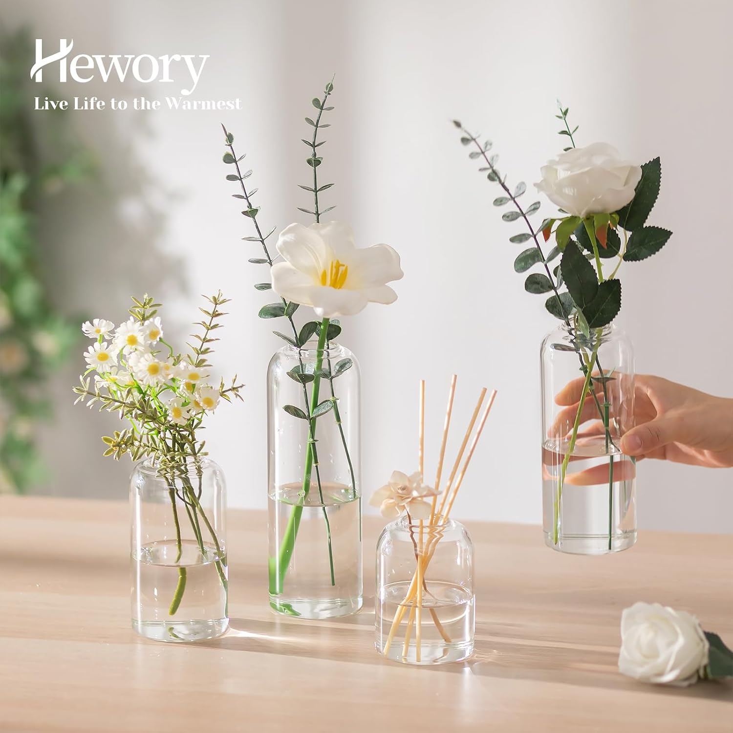 แจกันแก้ว Hewory สำหรับดอกไม้: - Centerpiece Vase Tall บทวิจารณ์และราคา