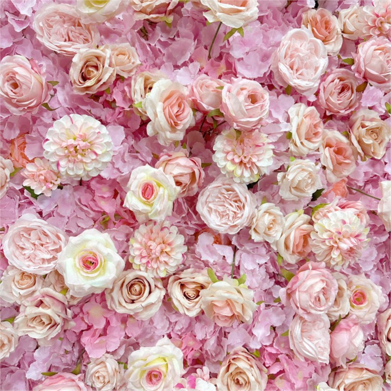 ผนังดอกไม้ผ้าไฮเดรนเยียสีชมพูย - Wedding Backdrop Curtain บทวิจารณ์และราคา