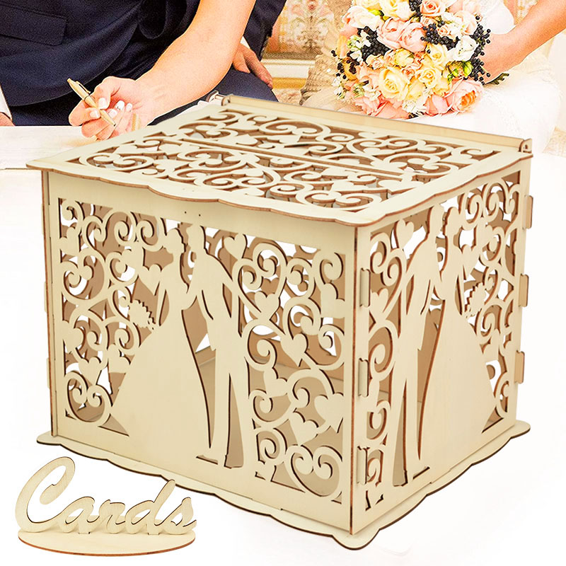 งานแต่งงานของขวัญไม้กล่องการ์ด - Wedding Supply Rentals บทวิจารณ์และราคา